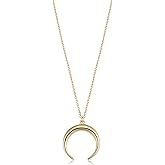Kooljewelry 14k Gold Crescent Moon Necklace (yellow gold, white gold or rose gold) - 18 inch