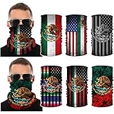 Vcmaluco 6Pcs Men's Face Bandanas Neck Gaiter Face Scarf Headwear for Outdoors, Festivals, Sports