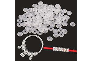 YINGLUBEN 300pcs Rubber Spacers Beads, 6mm Silicone Rubber Stoppers Rings, O Rings End Clasp Stopper Beads, Anti Skid Locatin