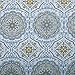 Home Essence - Taya Shower Curtain - Blue and Yellow - Printed Medallions Pattern - 72x72 inches