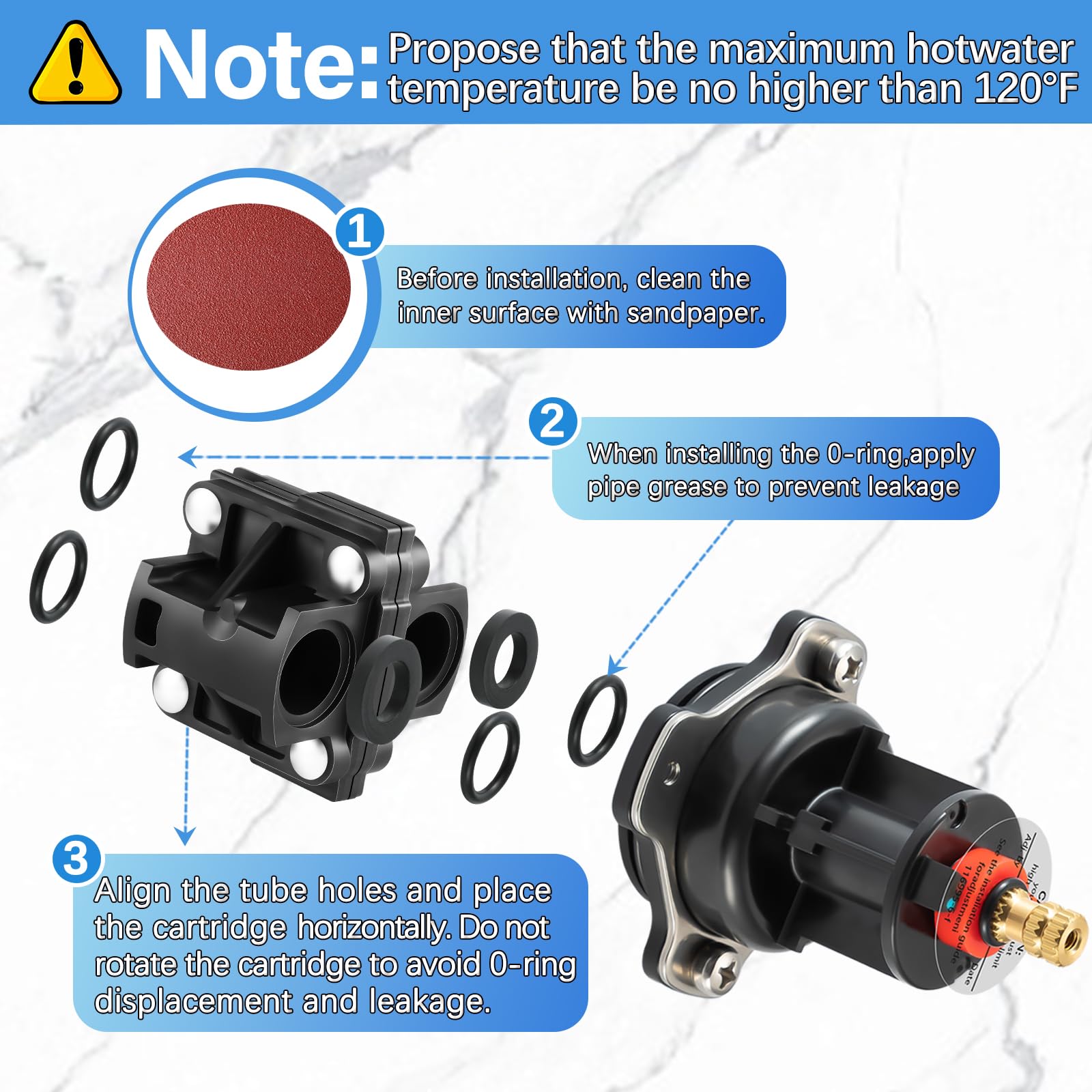 Condition photo showing As Is for 2pack gp76851 mixer cap and gp500520 pressure balancing unit,compatible with kohler gp77759 shower c