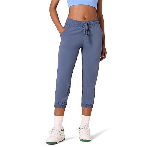 Amazon Essentials Women's Performance Stretch Woven Crop Jogger Pant, Blue Nightshadow, XX-Large