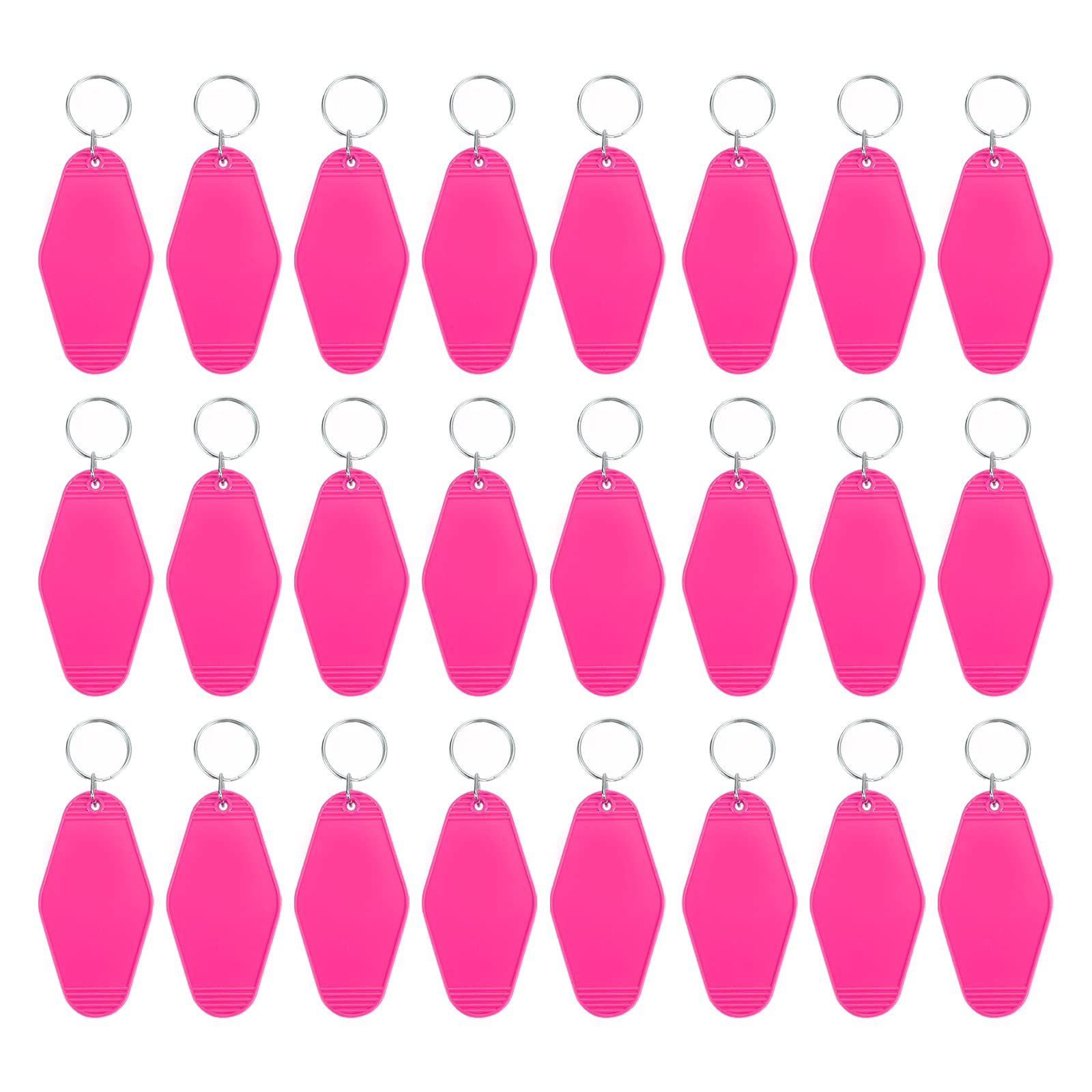 PATIKIL Vintage Motel Keychain, 24 Pack Blank Hotel Keychains Rhombus Retro Key Tag for DIY Crafts Ornament Backpack Luggage Labels Tags, Rose Red