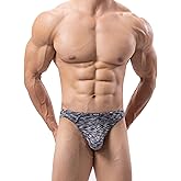 iKingsky Men's Quick-dry Bulge Thong Colorful T-back Underwear Stretch Sporty Under Panties for Men