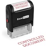 ExcelMark Controlled Document Self Inking Rubber Stamp - Red Ink (A1539)