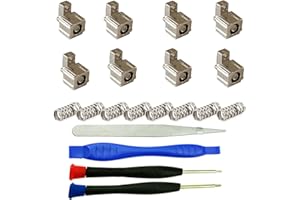 CTHTBZ 8PCS Replacement Metal Lock Buckles Latches for Nintendo Switch OLED Joycon with Springs Tools(Metal-Silver)