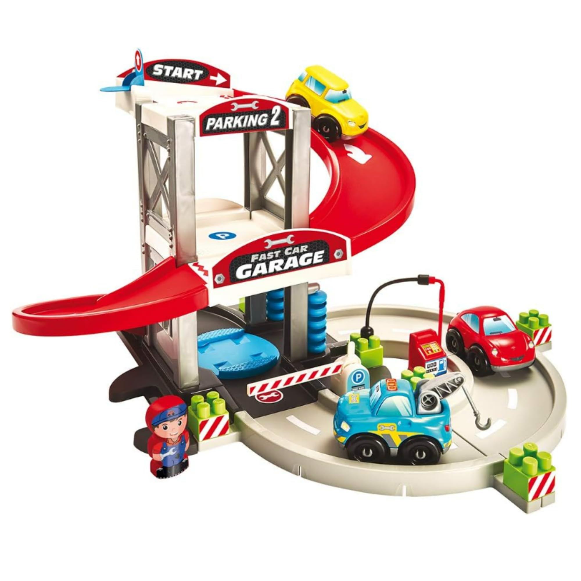 Ecoiffier Jouets 3011 - Garage - 3 Vehicles + 1 Character - Abrick - From 18 Months - Made in France