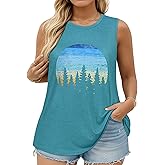 JOELLYUS Women Plus Size Tank Tops Summer Sleeveless Top Crew Neck Casual Blouse Oversized Shirts