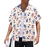 HUGLAZY American Flag Shirt for Men 4th of July