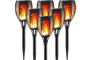 Aityvert Outdoor Solar Torch Lights, Outdoor Flame Decorative Ambient Light Garden Decorative Flickering Flame Lights Garden Waterproof Path Light (1 Pack)