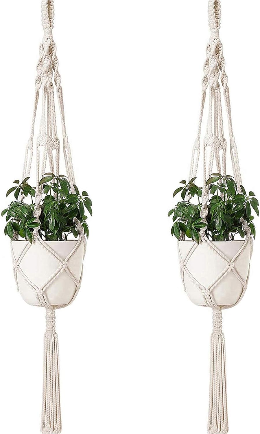 Sixyotie Macrame Plant Hangers 4 Legs Indoor Hanging Planter Basket Handmade Hanging Plant Holder Flower Pot Holder for Decorations