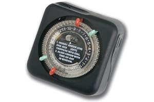 Kichler Outdoor Mechanical Timer with Tradition Pin Setting, Plug-In Landscape Lighting Automation Timer, Black, 15557BK, 3" x 3" x 2.75"