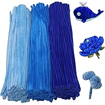 Swpohrat 300 Pieces Shades of Blue Pipe Cleaner Craft Set 3