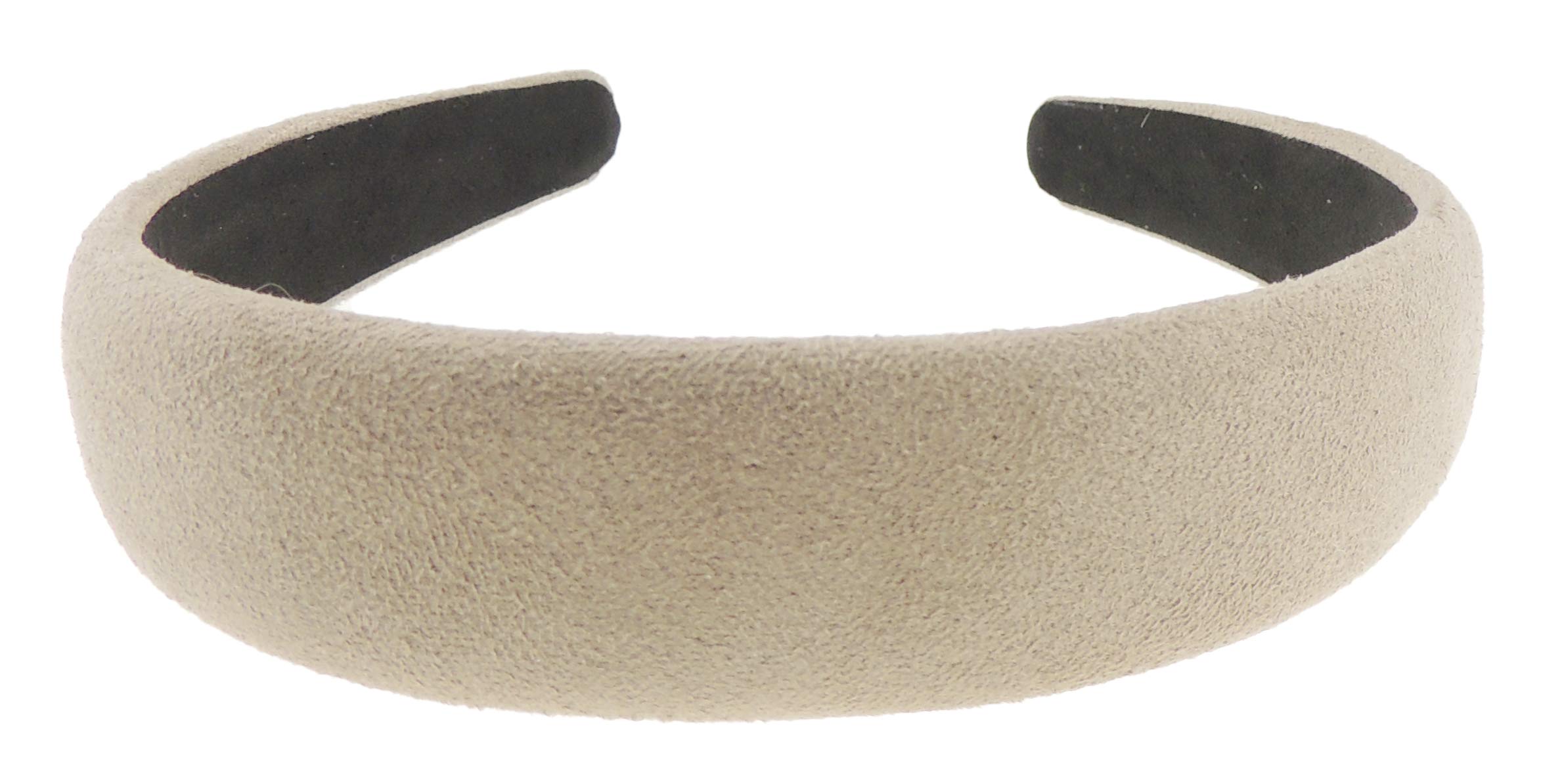 Womens Occasion Wedding Bridal Party Birthday Christmas Evening Wide 3cm Slightly Padded Suede Look WInter Hair Hairband Accessories Headband Alice Band (Grey)