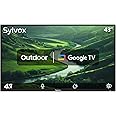 SYLVOX 43 Inch Outdoor Smart Television Weatherproof Google TV, 4K 700NIT High Brightness Temperature Resistant IP55 Waterproof TVs, Anti-Scratch, Suitable for Partial Sun (Patio Series)