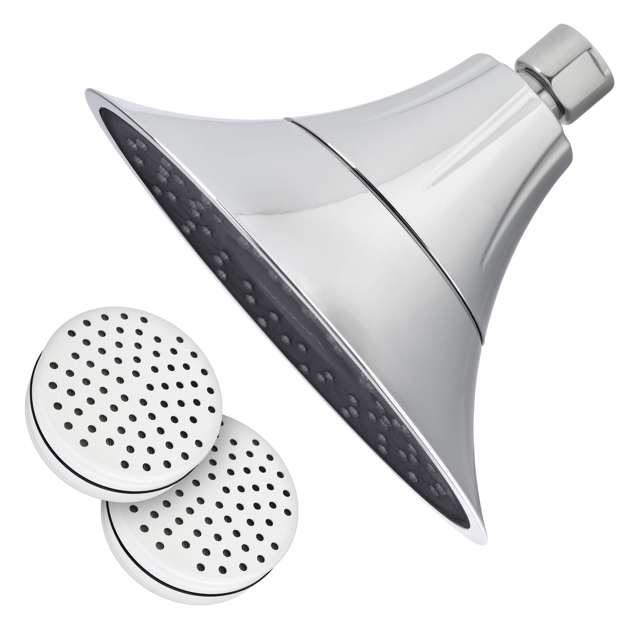 Photo 1 of Brondell CFSHD25-CB VivaSpring Filtered Shower Head for Softer Skin and Hair with Wide Rain Spray, 6.5" diameter, Chrome Finish, 6 Month Filter FF-15, 2 Replacement Filters, Obsidian