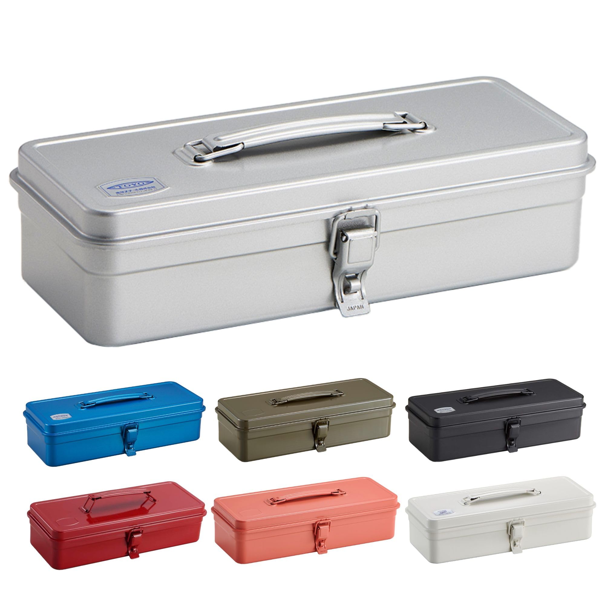Toyo Steel T-320-SL Trunk Shape Steel Tool Box 33.3 x 13.7 x 9.5 cm Silver