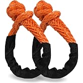 Soft Shackle 1/2,3/8" X 22 Inch (50000/47000LBS) Breaking Strength,Synthetic Soft Shackle Rope with Sleeves for SUV,ATV,Truck