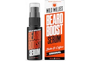 Wild Willies Beard Growth Serum for Men - Natural Beard Serum with Biotin, Caffeine & Essential Beard Oil for Fuller, Thicker Facial Hair Enhancer - Daily Grooming, Nourishes & Hydrates Facial Hair
