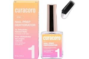 Curacoro Nail Dehydrator 15ml – Fast-Drying Prep for Gel and Acrylic Nails, Non-Yellowing, Long-Lasting Adhesion, Air-Dry Formula, Manicure Supplies for Home Salon Use