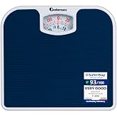 A21 Analog Bathroom Scale, Anti-Skid Surface, Large Numbers, Up to 300 lb | Textured Rubber Pad Prevents Slipping, Easy Read Dial for Everyday Weigh-Ins - Blue
