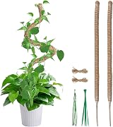 Mcbazel Moss Pole 2-Pack 60cm Bendable Coir Plant Support with Ties