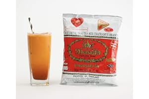 CRAVIN SUPPLY CO Thai Tea Mix (Number-One) Cha Tra Mue Brand, Original Thai Tea Mix from Thailand, Perfect for brewing Traditional Restaurant Style Thai Iced Tea (400g) 14.1 Ounce (Pack of 1) white