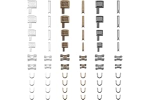 WILLBOND 60 Pieces Metal Zipper Insertion Pin 4 Sizes Zipper Repair Kit Latch Slider Retainer for Jackets Coats 3 Colors DIY Sewing Replacement, Size of 3/5/8/10