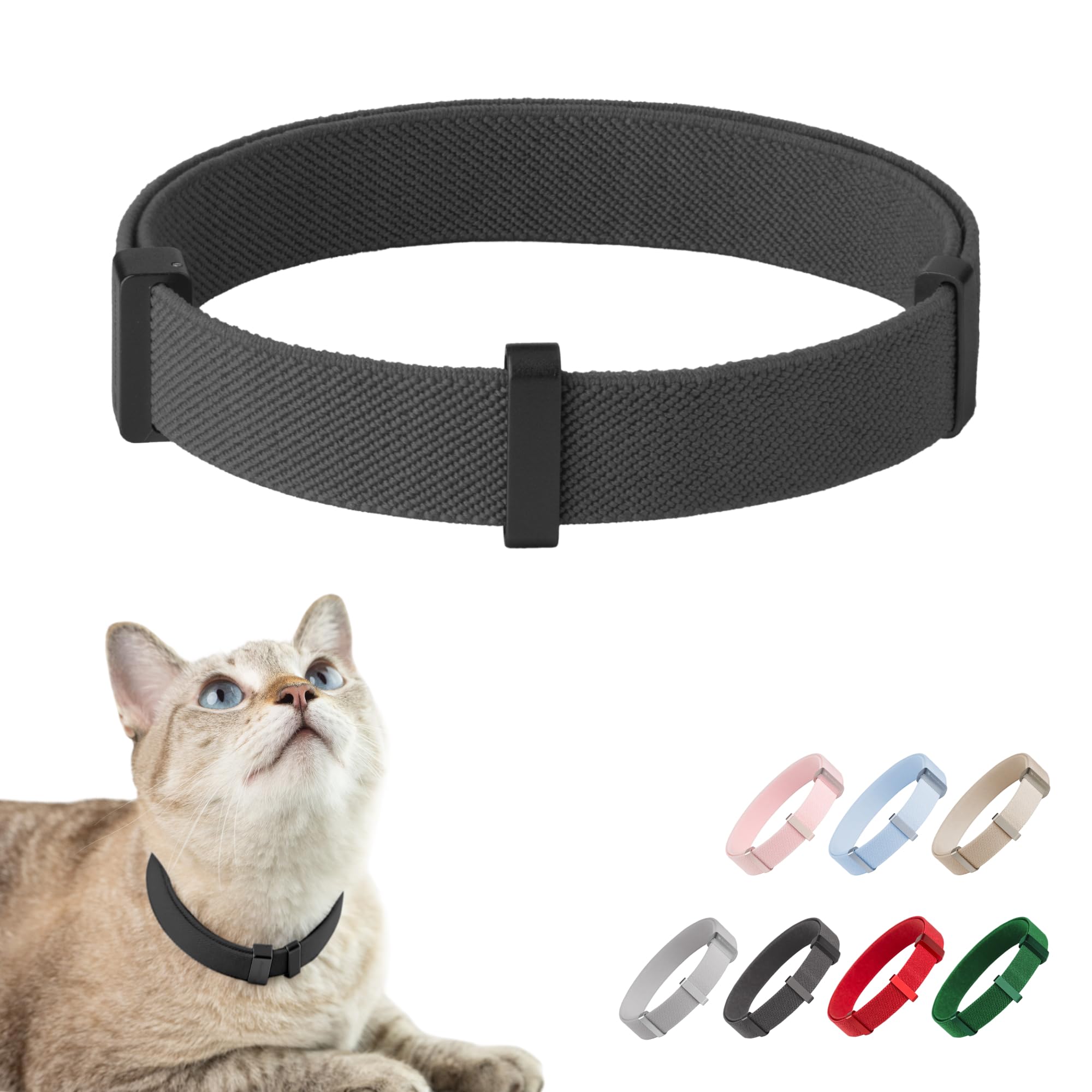 Photo 1 of Safety Cat Collar Pro - U.S. IDA Gold Awarding Design, Elastic Quick Release Cat Collar with Buckle Non Breakaway - Lightweight for Kitten All Small Large Cats (Midnight Black, M 7.9-15.7")
