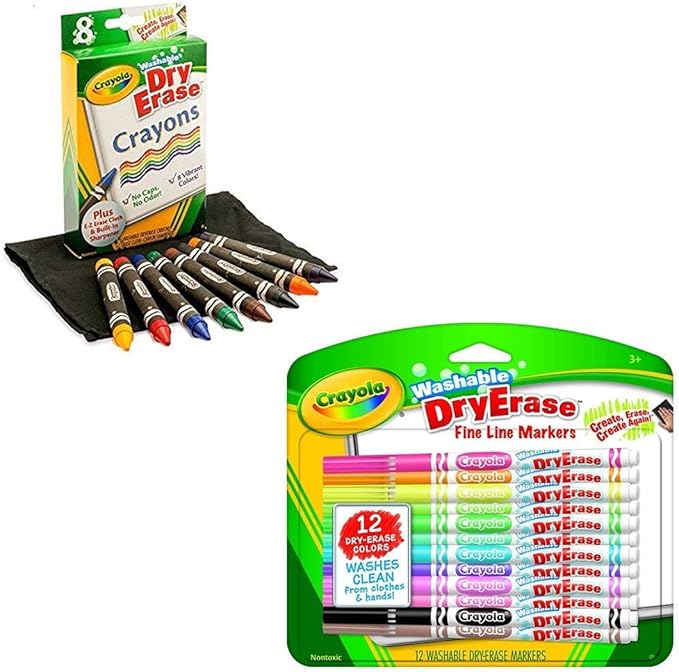 Crayola Washable DryErase Markers & DryErase Crayons with