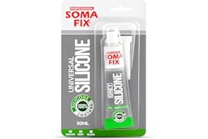 PROFESSIONAL SOMA FIX Silicone Caulk - Squeeze Tube Silicone Sealant for Wood, Kitchen, Bathroom, Sink, and Windows - Multi-Purpose & Waterproof (Gray)