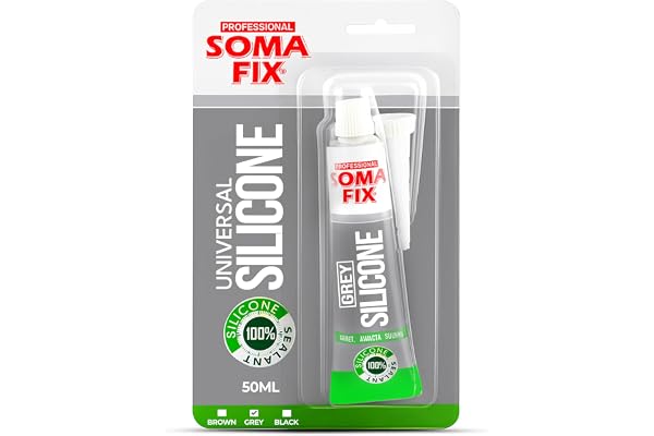 Gray Silicone Caulk (No Gun Needed) Flexible & Waterproof Caulking Tube | Silicone Sealant for Bathroom, Kitchen, Aquarium, Sink, Window, Countertop - 1.7 fl.oz
