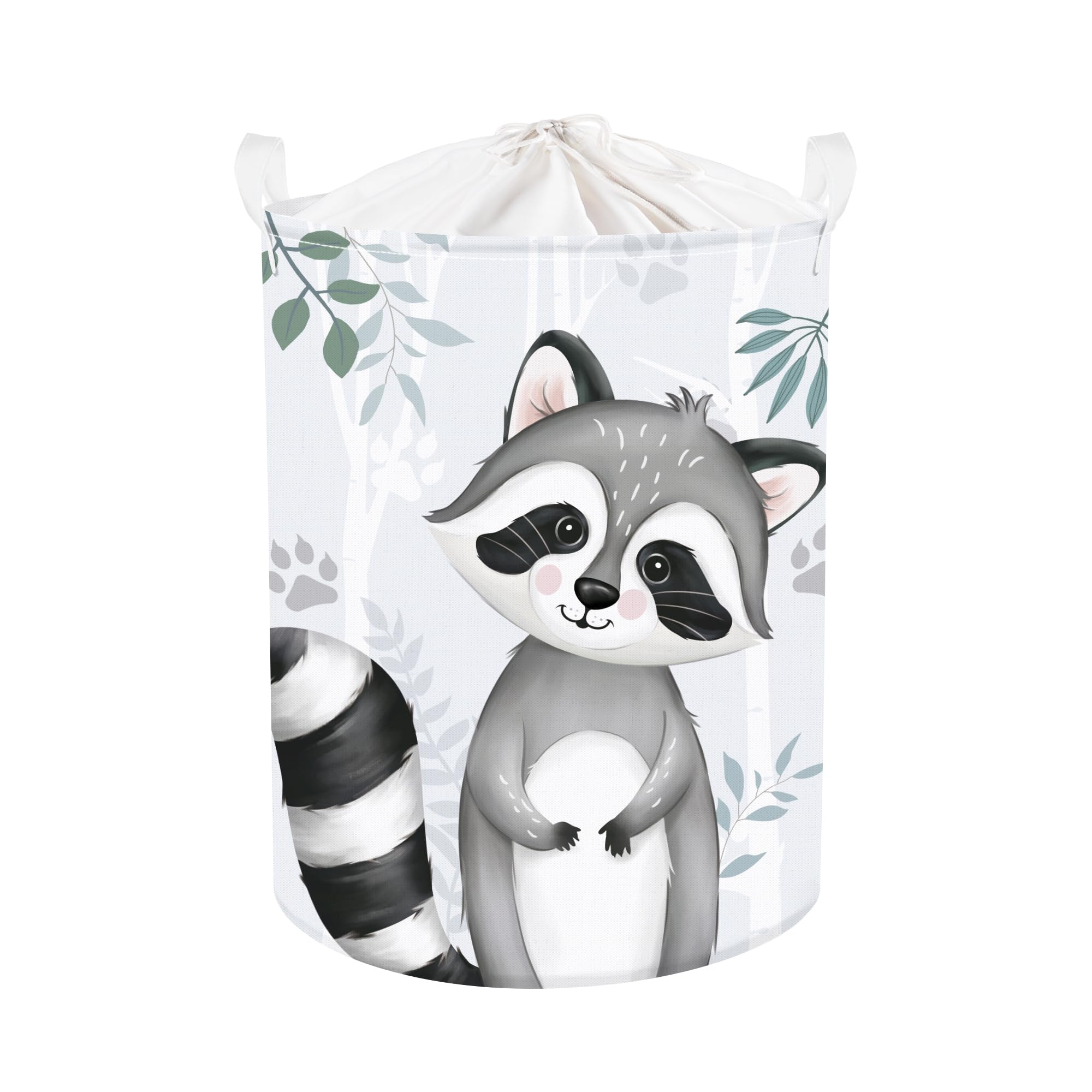Clastyle Single Forest Animal Laundry Hamper Leaves Book Storage Basket for Bathroom Parent Storage Box to Organize Toy Clothes, Raccoon, 36x45 cm — image 1