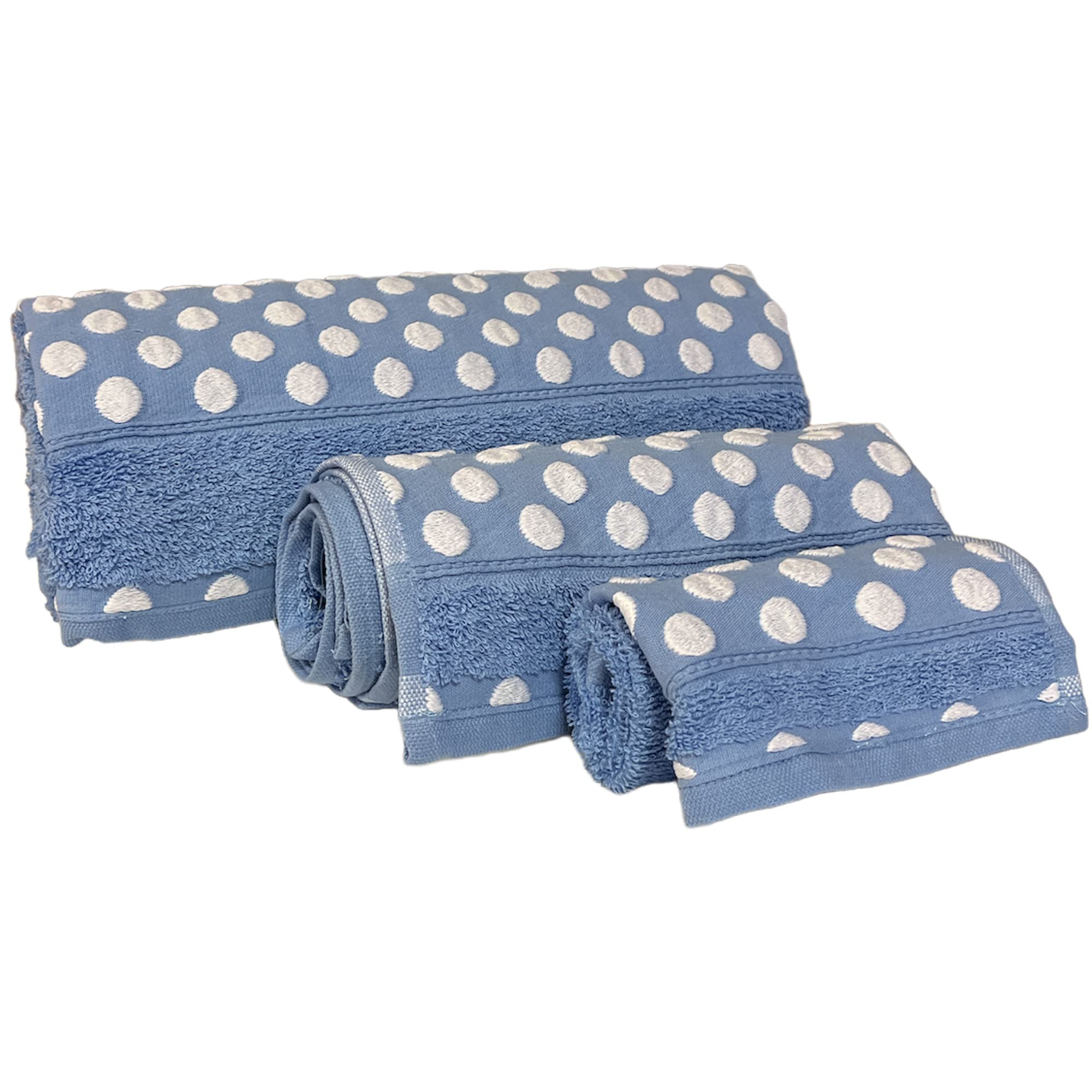 WELL HOME MOBILIARIO & DECORACIÓN Set of 3 terry cotton bath towels 450 gr/m2, 50 x 30; 100 x 50; 150 x 100 cm, medium blue from the TOPAZ collection, WH0565
