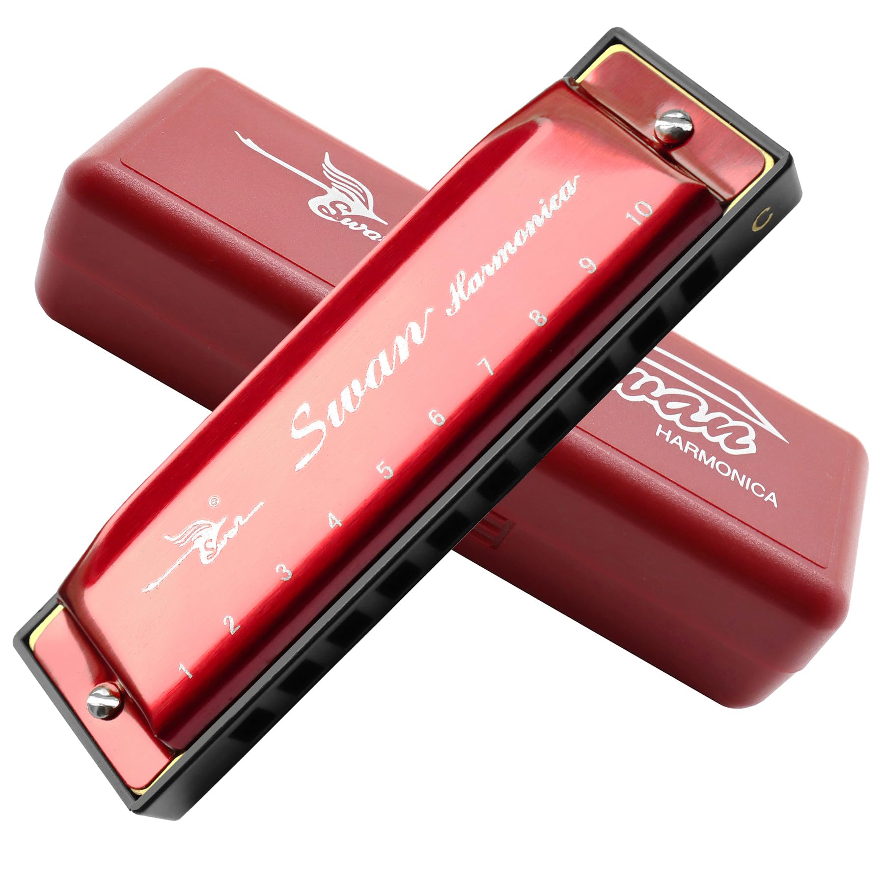 Harmonica Armonica Mouth Organ Blues Harmonica Key of C 10 Hole 20 Tone Polyphony Diatonic Harp for Blues Folk Jazz Pop Music Instrument Gift