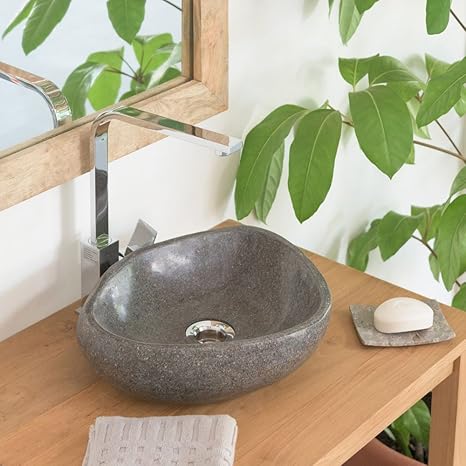 Wohnfreuden Steinwaschbecken 30 Cm Naturstein Waschbecken Aus Stein Flussstein