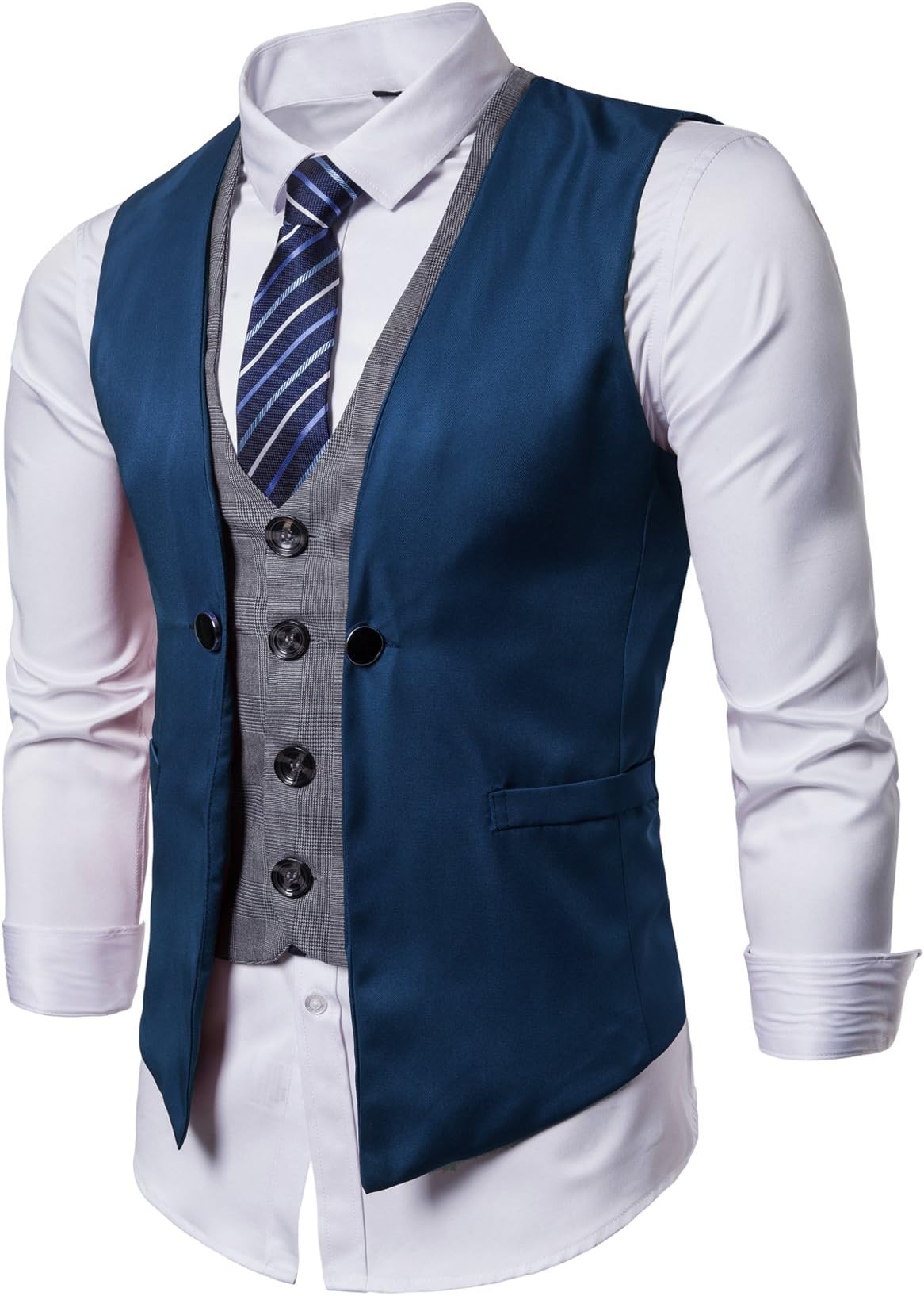 AOYOG Mens Formal Business Vest for Suit or Tuxedo