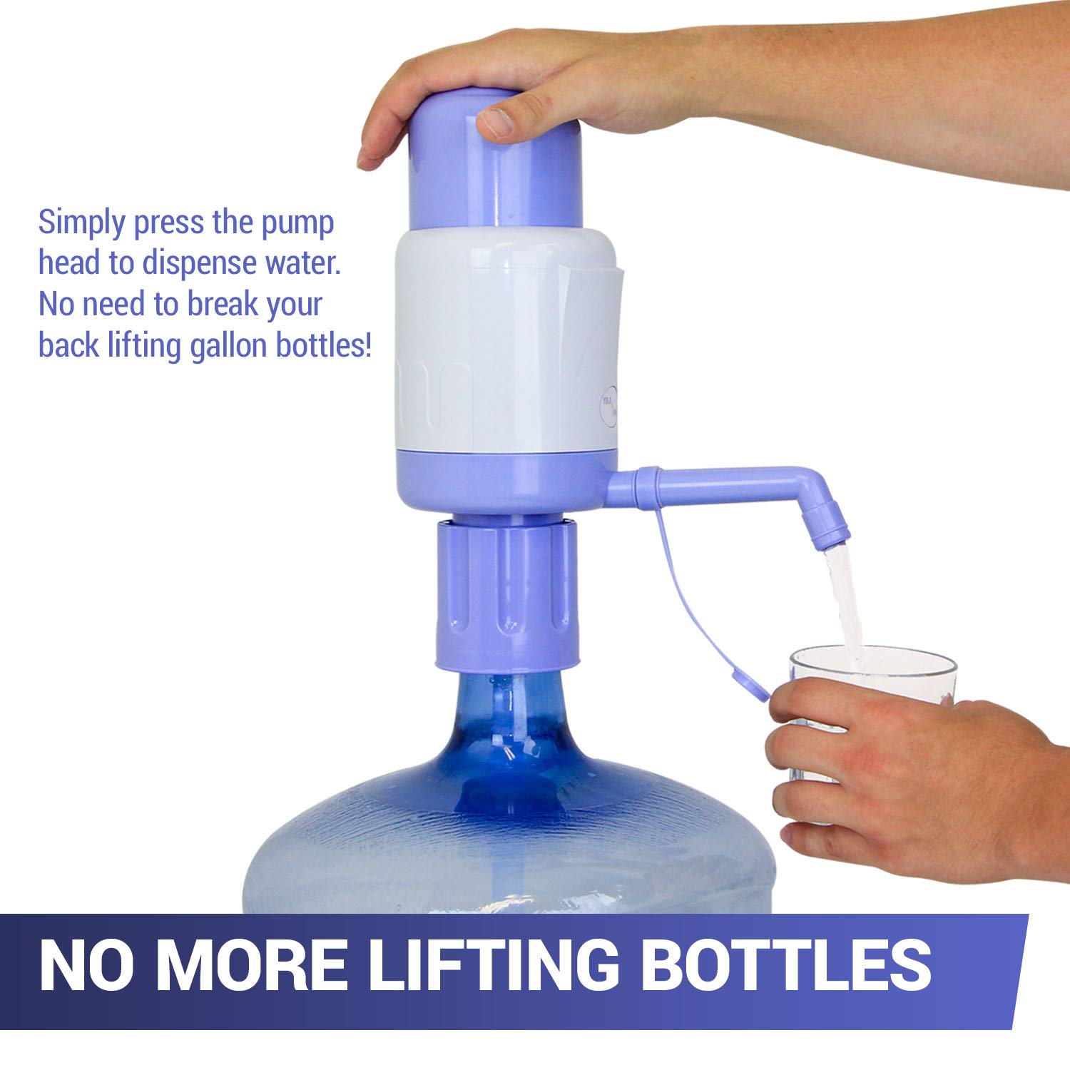 TeraPump TRPMW200 Universal Manual Drinking Water Pump, Fits Any Bottle