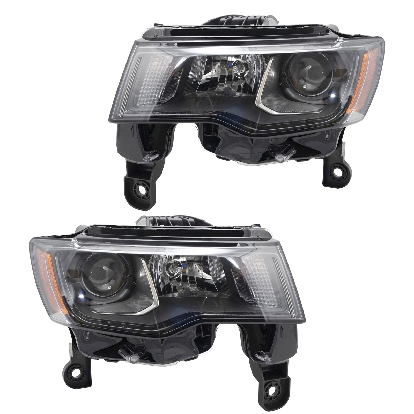 TRQ 2 Piece Headlight Assembly Set Halogen Driver
