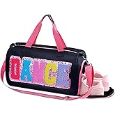 Yeyeplum Dance Duffle Bag for women Bag with Adjustable Carry Strap and Handy Pouch Dance Backpack for Dancers(Black)
