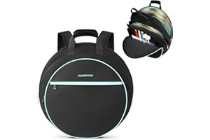 AUROTIER 22" Cymbal Bag, Water-Resistant Cymbal Case with Thick Padded Dividers, Cymbal Backpack and Carry Handles for Drum Cymbals and Accessories