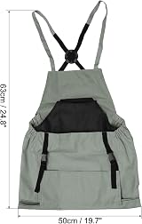 PATIKIL Gardening Apron with Pockets, Adjustable Cross Back Straps, Grey view 2