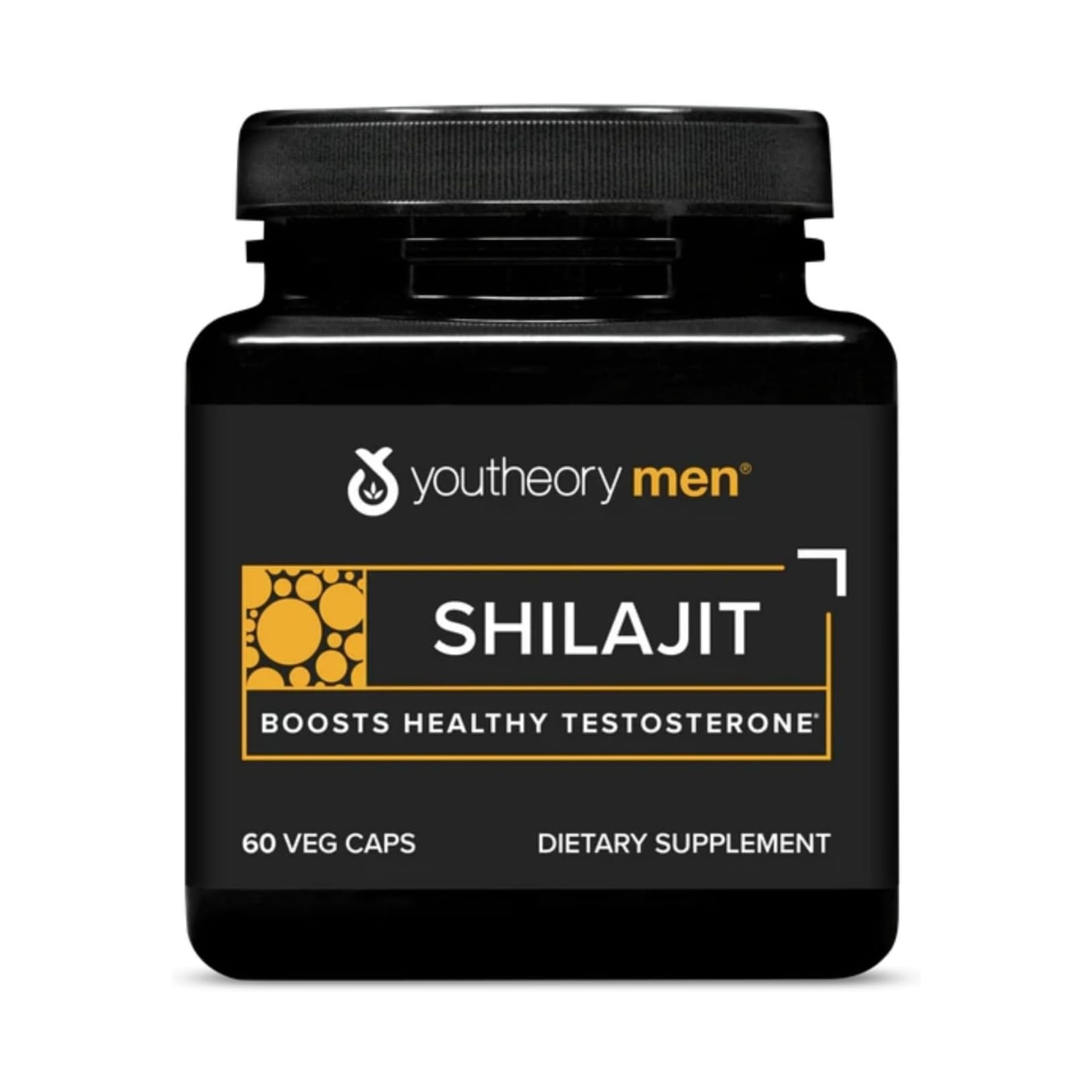 Youtheory Men's Shilajit - 250 mg Shilajit Capsules - Energy Supplement - Supports Stamina & Endurance* - Gluten, Dairy & Soy Free - 60 Veg Capsules