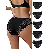 everyjoys Sexy Underwear Lace Panties for Women Bikini Underwear Hipster Underpants Lace Soft Breathe Briefs Multipack 5-Pack