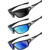 QALLY Polarized Sunglasses Men Sports Sunglasses for Men UV400 Sunglasses for Driving Golf Cycling Fishing Running
