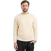 ARAN ISLE 100% Wool Fisherman Sweater for Men, Traditional Aran Crew Neck Knit Pullover, Made in Ireland