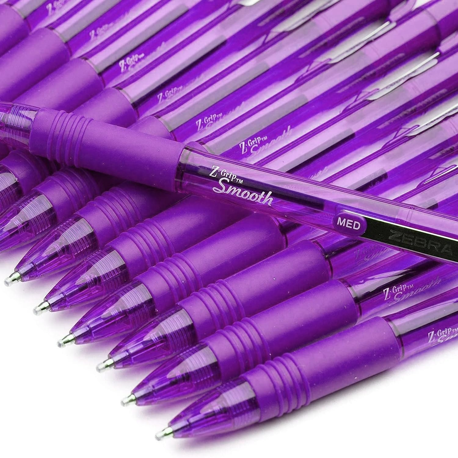 Zebra Z-Grip Smooth - Retractable Ballpoint Pen - Economy Pack of 20 (Violet)