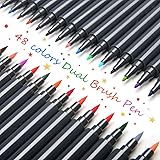 ARTISTORE Dual Brush Pen Art Markers- 48-Colors - DUAL TIP Brush Pens Watercolor Markers - (Set of 48)
