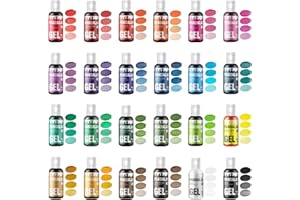 PANDALAB Gel Food Coloring Set - 24 Colors Concentrated Vibrant Edible Food Grade Dye for Baking, Cake, Cookie Decorating, Fondant, Icing, Frosting, Macaron, DIY Crafts - 16.23 fl.oz (20ml/Bottle)
