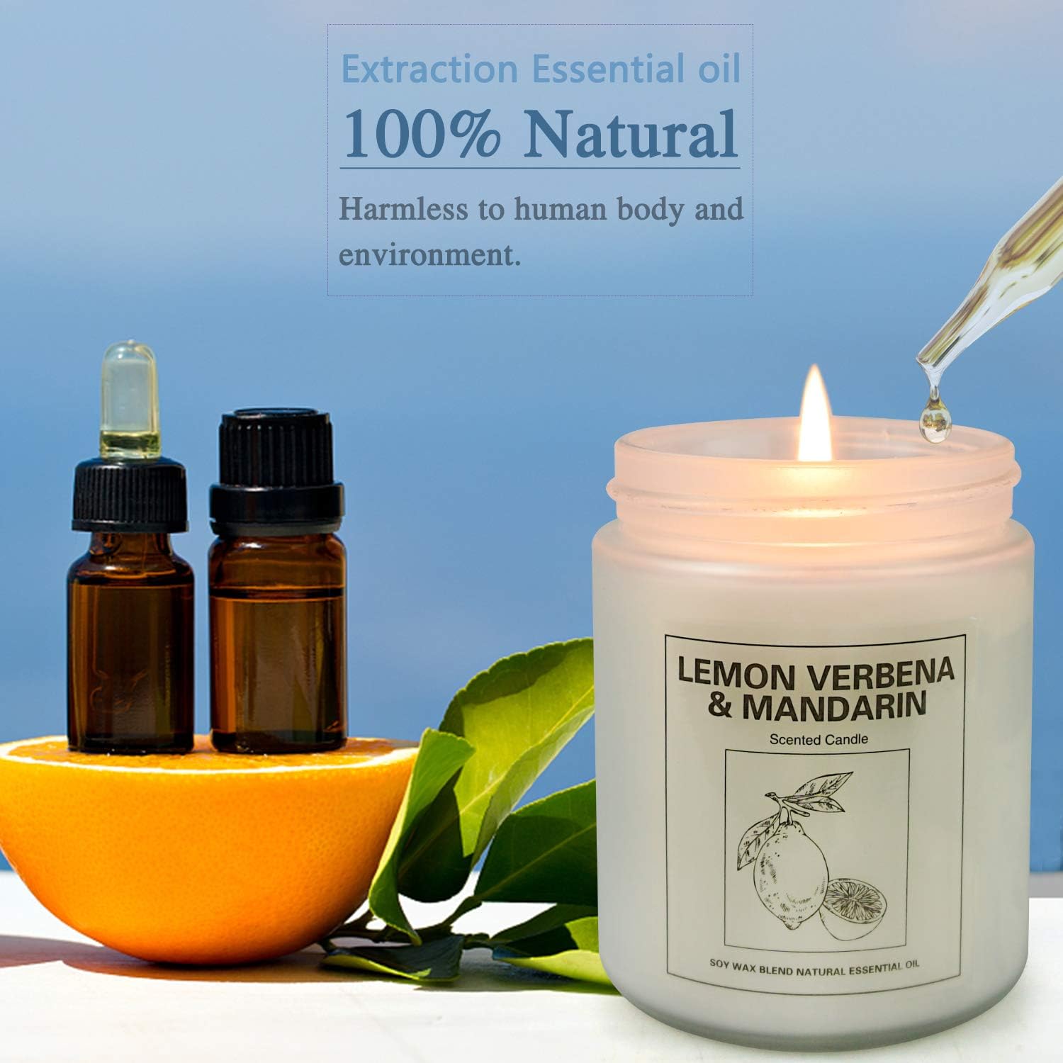 CREASHINE Lavender Candles for Home Scented, Aromatherapy Candle 2 pcs, Natural Soy Wax Set, Women Gift with Strongly Fragrance Essential Oils Jar Candles: Home & Kitchen